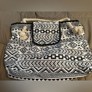 Extra large beach bag with rope handles